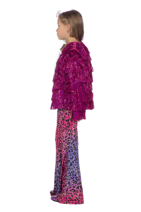 Lamettajacke "Festival" für Mädchen Gr. 128/140 | Pink