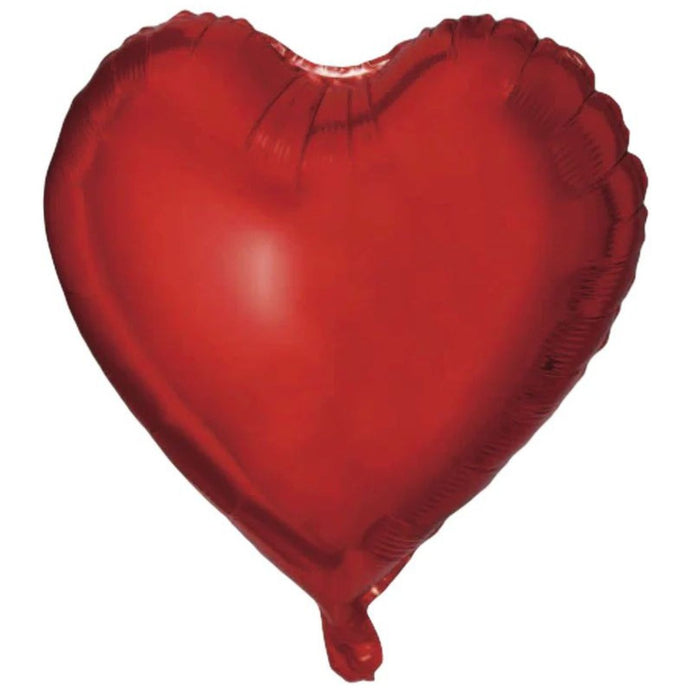 18"/Ø43cm Herz Folienballon  Uni | Rot