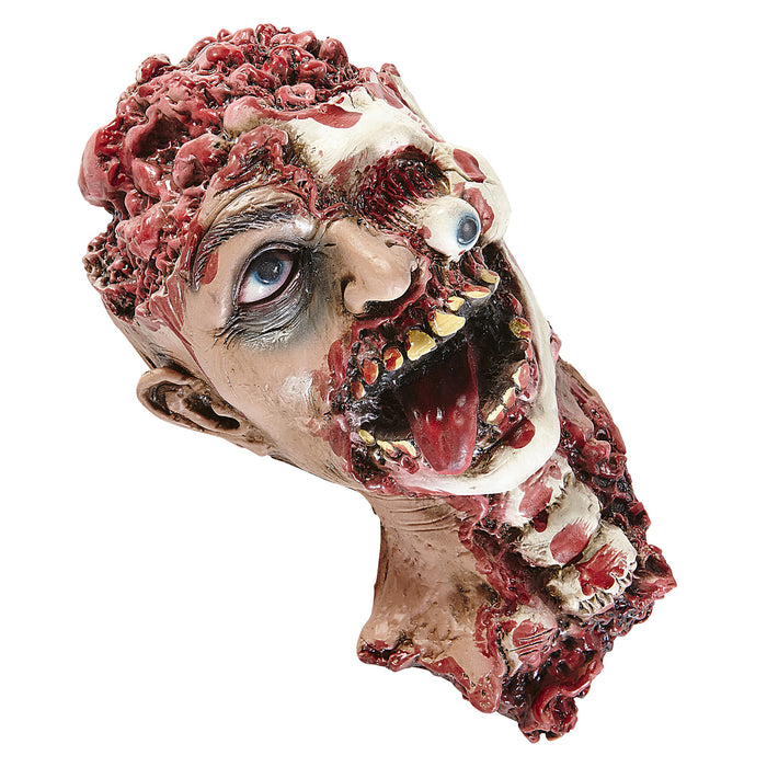 Hänge-Figur Kopf mit Hals 33 cm | Zombieschädel für deine Halloween-Deko