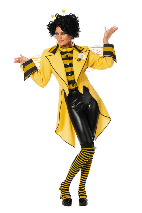 Frack "Bienenkönigin" Kostüm für Damen | Schwarz Gelb - Tierkostüm