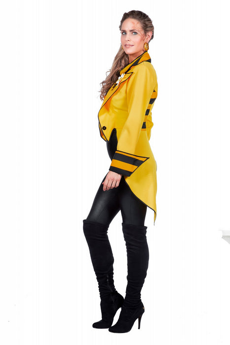 Frack "Bienenkönigin" Kostüm für Damen | Schwarz Gelb - Tierkostüm