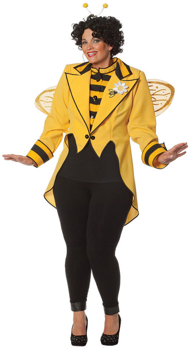 Frack "Bienenkönigin" Kostüm für Damen | Schwarz Gelb - Tierkostüm