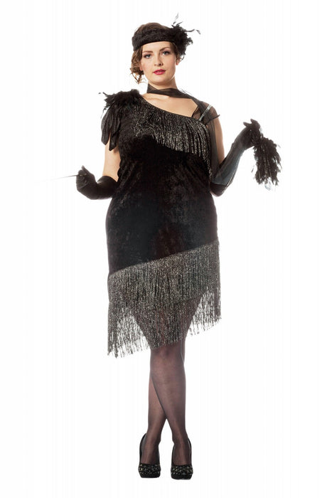 Charleston "Edith" Kostüm für Damen | Schwarz - 20er Jahre