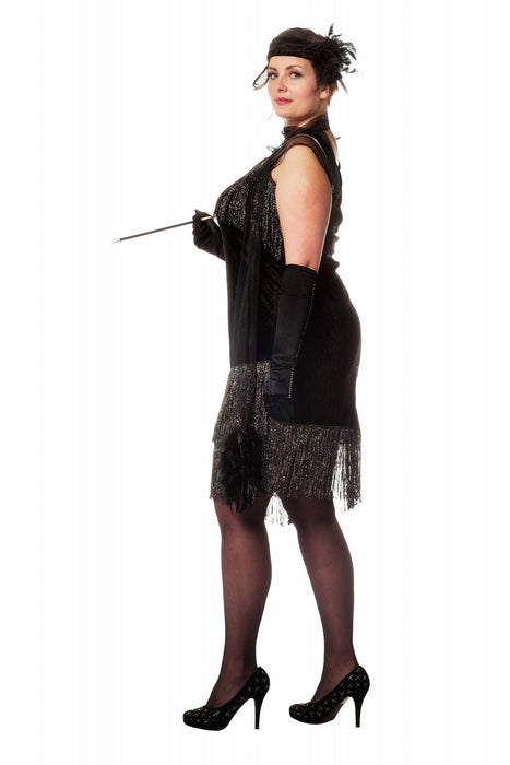 Charleston "Edith" Kostüm für Damen | Schwarz - 20er Jahre