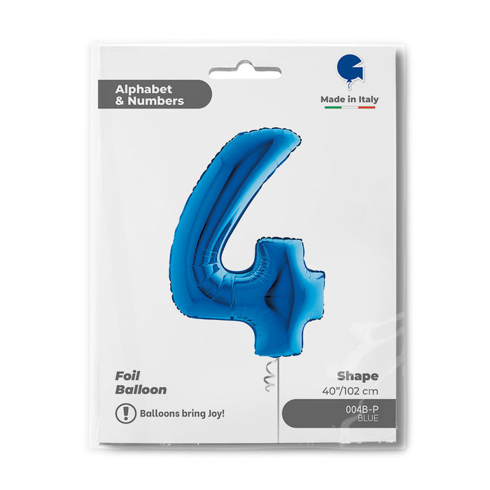 Riesenzahl Folienballon 40"/102cm | Blau #4