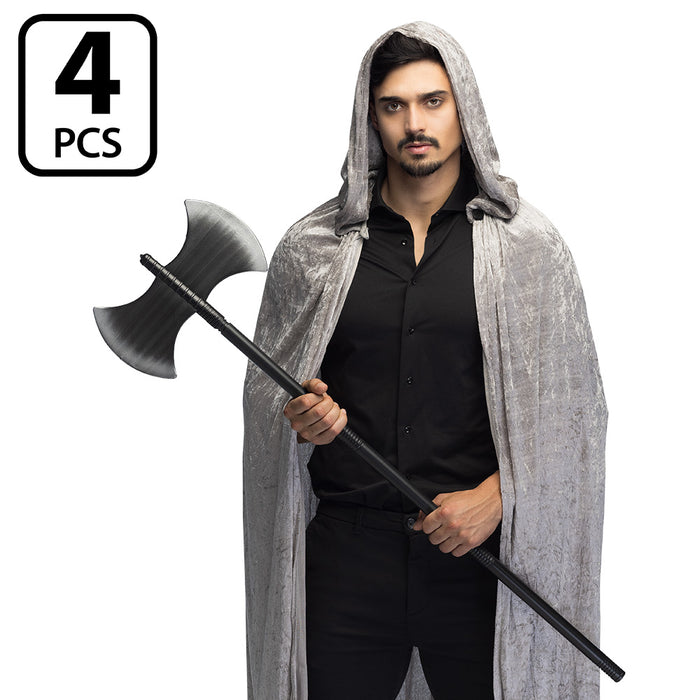 Doppel Axt "Dungeon" aus Kunststoff 4-tlg- | 106cm