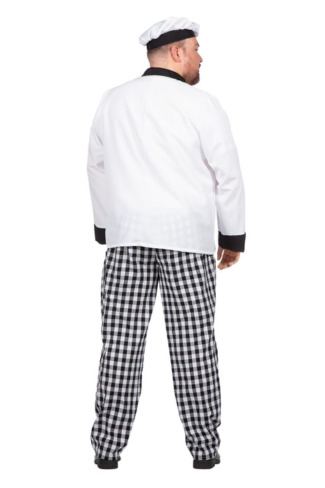 Koch "Chef" Kostüm für Herren 3-tlg. | Weiß Schwarz