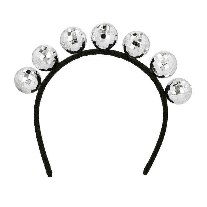 Kostüm-Set "Discokugel" 6-tlg. | Silber - Schmuck Brille Diadem