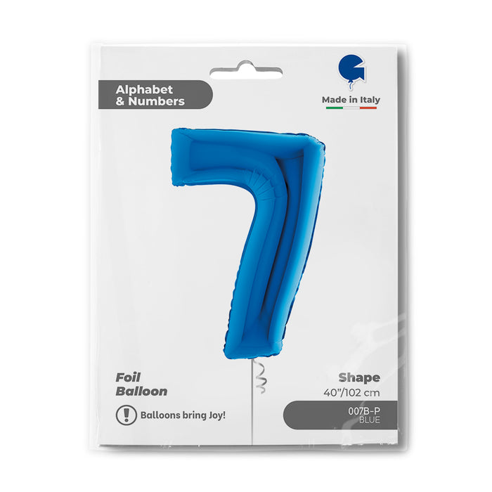 Riesenzahl Folienballon 40"/102cm | Blau #7