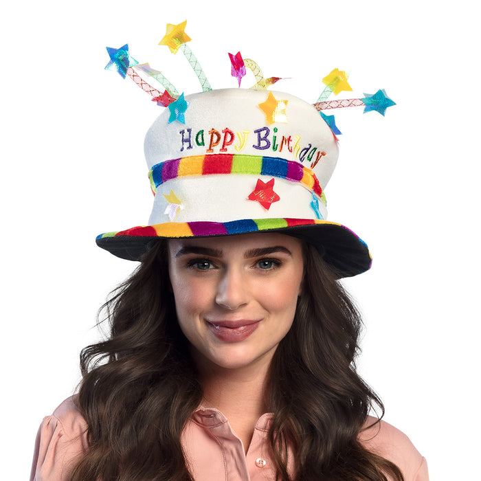 Hut "Rainbow cake - Happy Birthday" für Erwachsene | Mehrfarbig