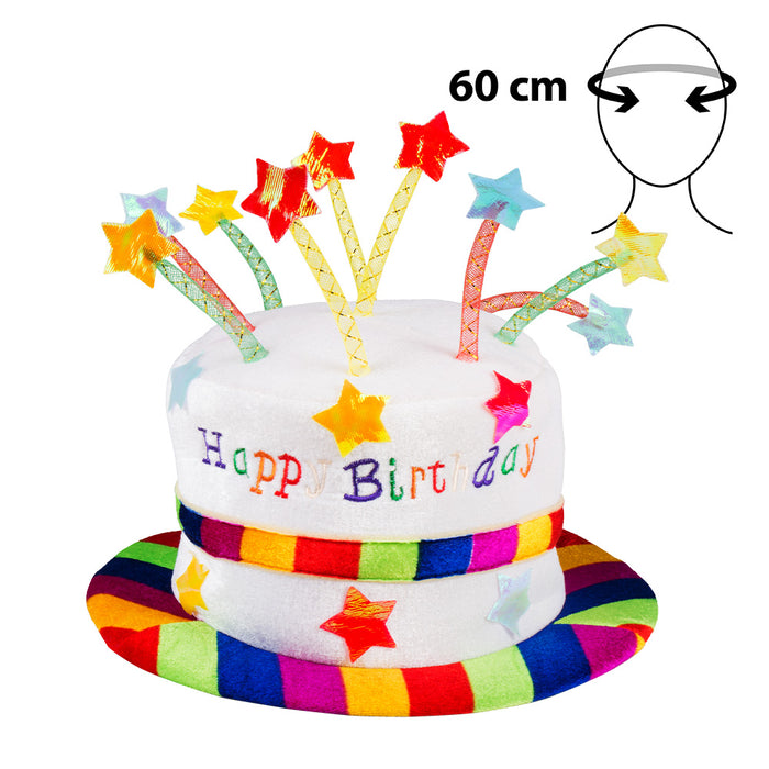 Hut "Rainbow cake - Happy Birthday" für Erwachsene | Mehrfarbig