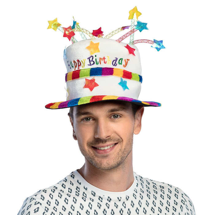 Hut "Rainbow cake - Happy Birthday" für Erwachsene | Mehrfarbig