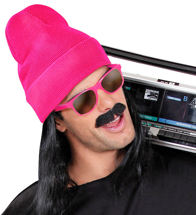 Beanie Mütze Wolloptik | Neon Pink - 80er Jahre Disco