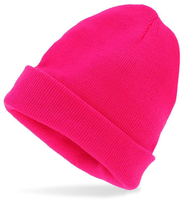 Beanie Mütze Wolloptik | Neon Pink - 80er Jahre Disco