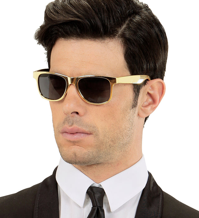 Partybrille mit getönten Gläsern | Gold Metallic