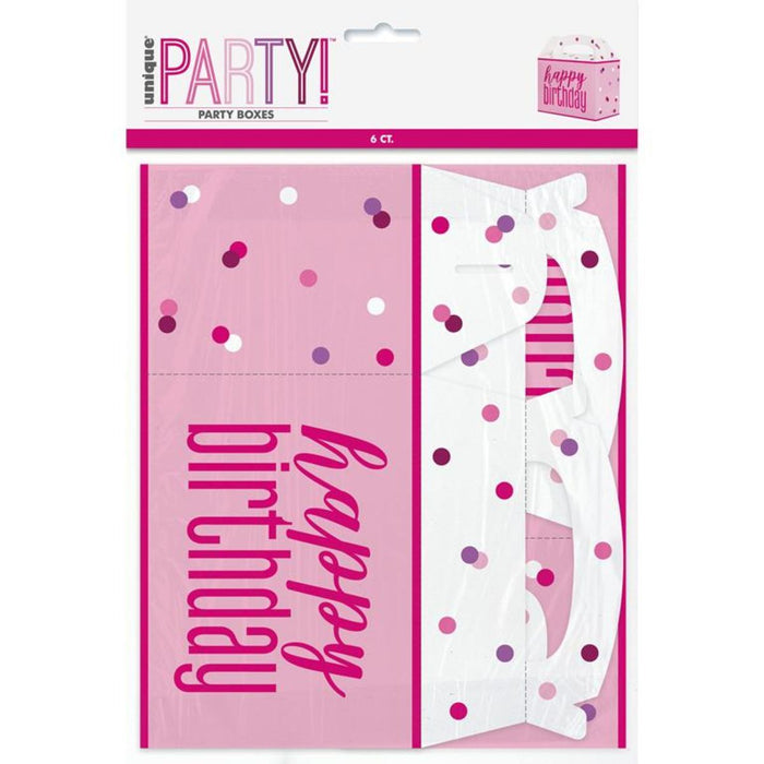Partybox Happy Birthday Glitz 6Stk. Pink