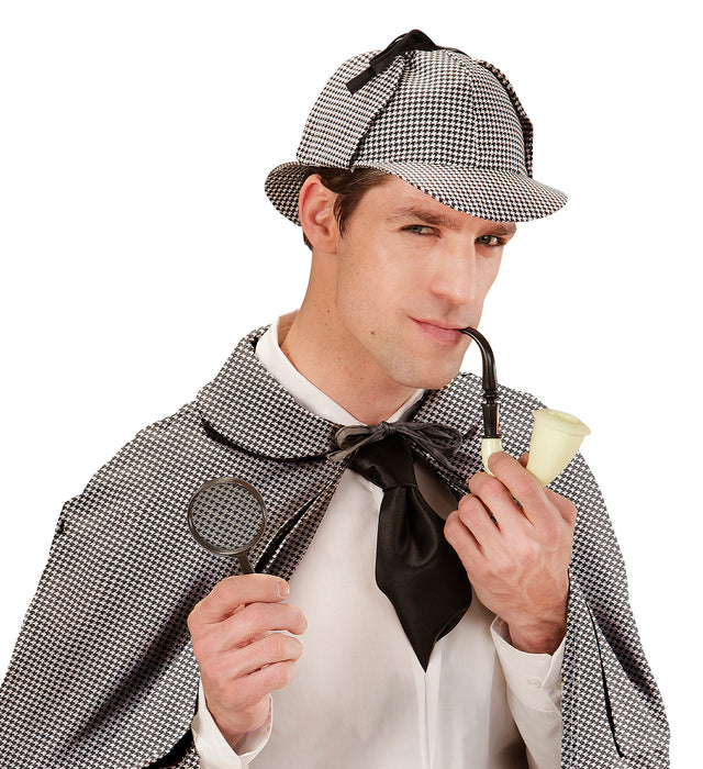 Detektiv Kostüm Set - 3-tlg. | Mütze Lupe Pfeife