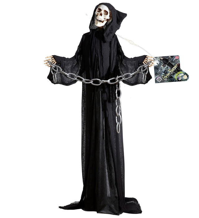 Hänge-Figur Sensenmann 160 cm mit Licht, Sound & Bewegung | Ein Gruselige Halloween-Deko