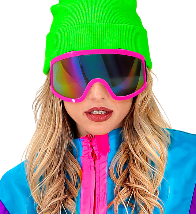 Party Skibrille zum 80er Jahre Kostüm | Pink