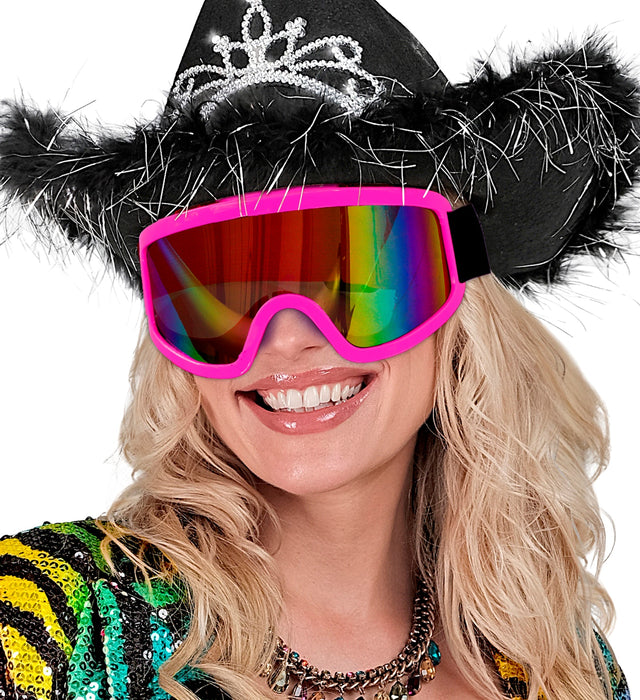 Party Skibrille zum 80er Jahre Kostüm | Pink