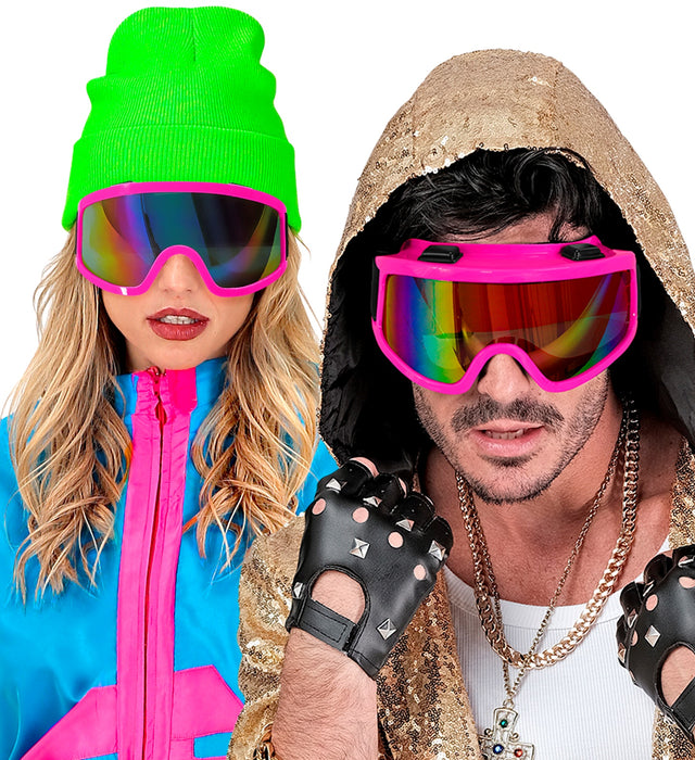 Party Skibrille zum 80er Jahre Kostüm | Pink