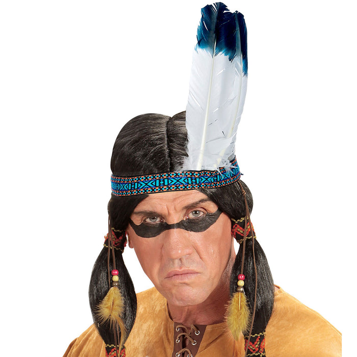 Indianer Stirnband mit zwei Federn | Mehrfarbig