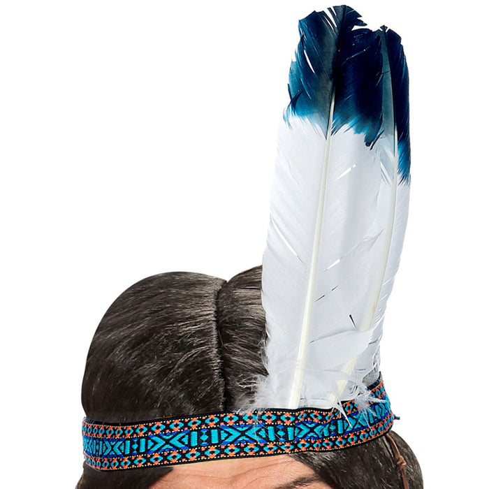 Indianer Stirnband mit zwei Federn | Mehrfarbig