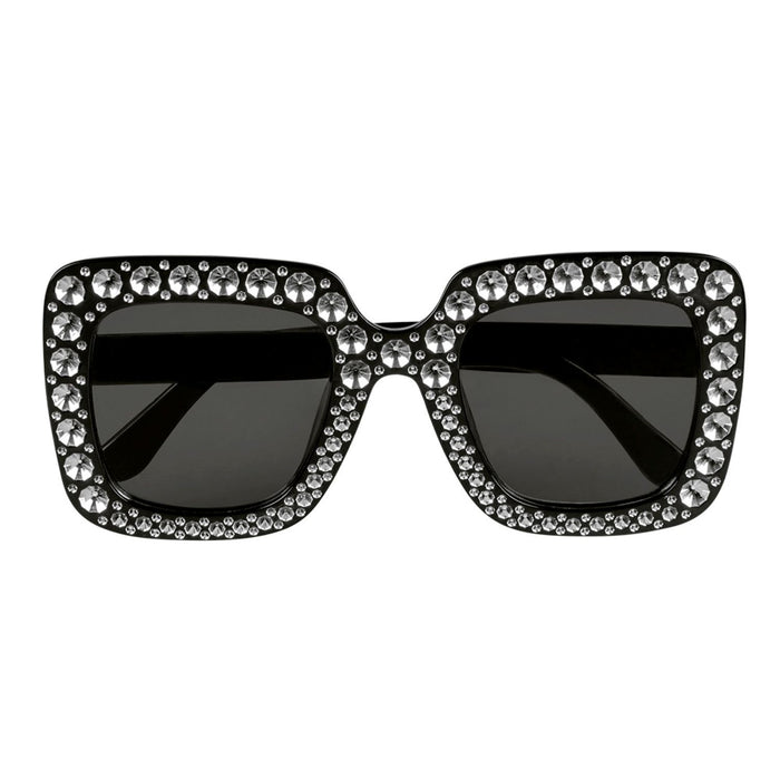 Partybrille "Bling Bling" mit Strass | Schwarz