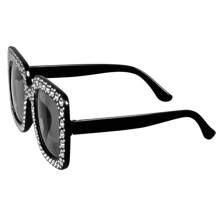 Partybrille "Bling Bling" mit Strass | Schwarz