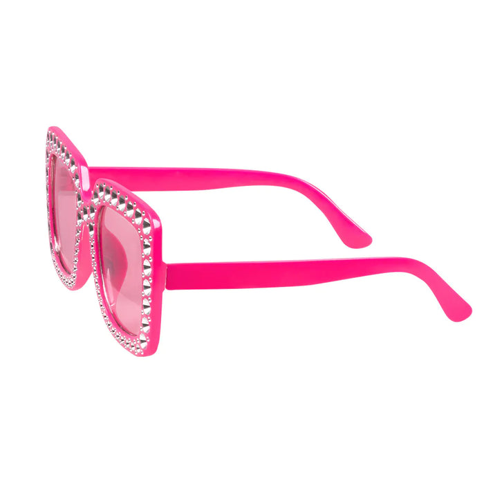Partybrille "Bling Bling" mit Strass Pink