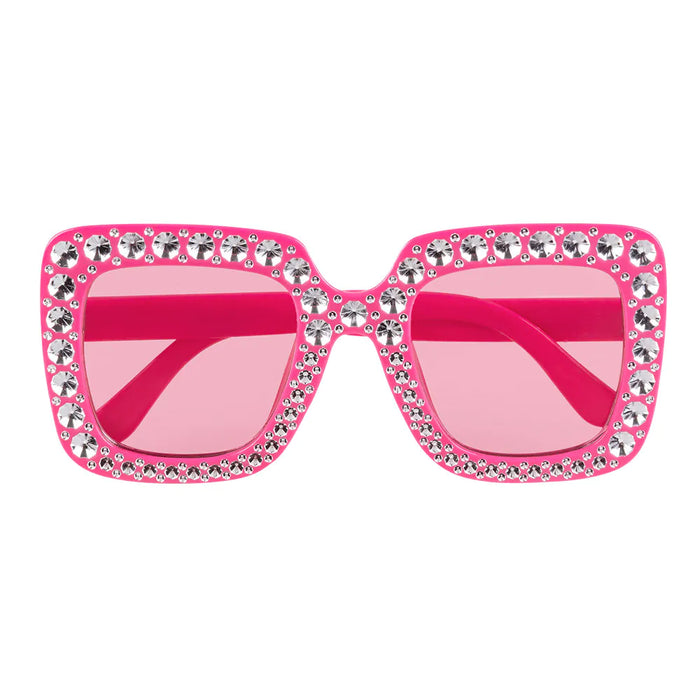 Partybrille "Bling Bling" mit Strass Pink