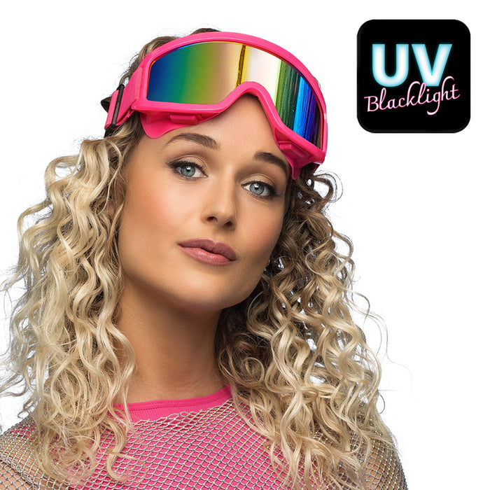 Neon Party Skibrille zum 80er Jahre Kostüm | UV