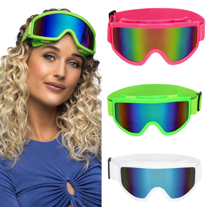 Neon Party Skibrille zum 80er Jahre Kostüm | UV