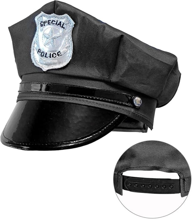 Polizei Mütze für Erwachsene | Schwarz