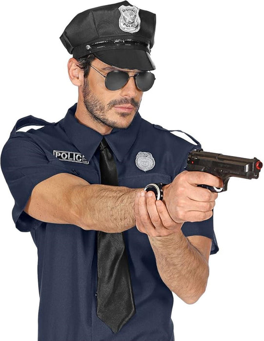 Polizei Mütze für Erwachsene | Schwarz