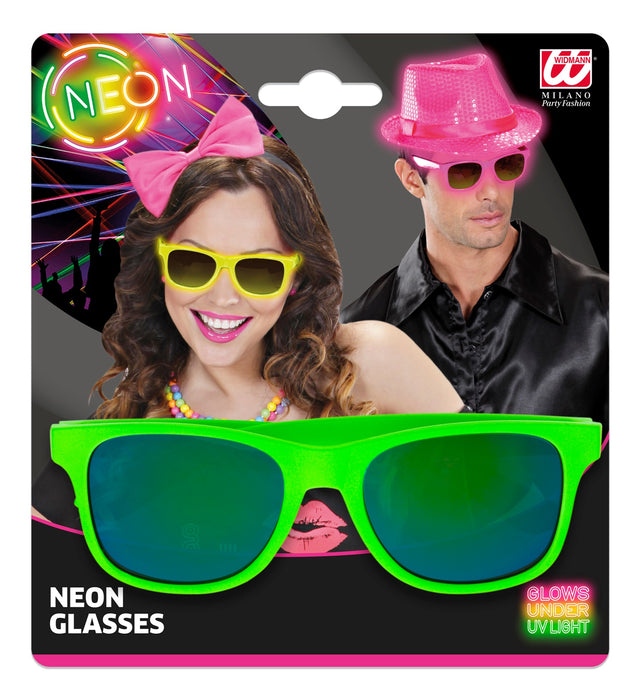 80er Jahre Brille - Neon Grün | Revo Gläser