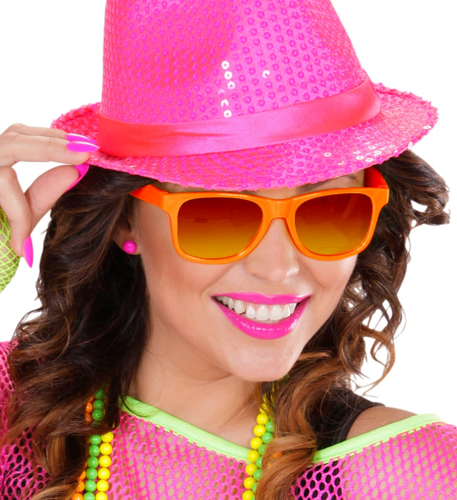 80er Jahre Brille - Neon Orange | Revo Gläser