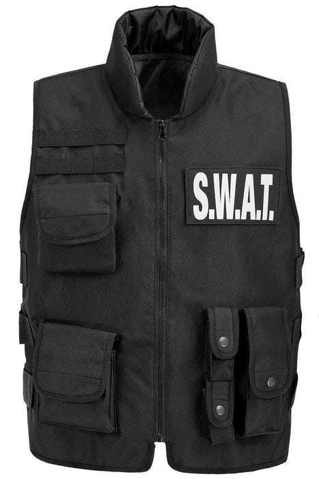 SWAT "Taktische Einsatzweste" für Kinder | Schwarz - Polizist FBI