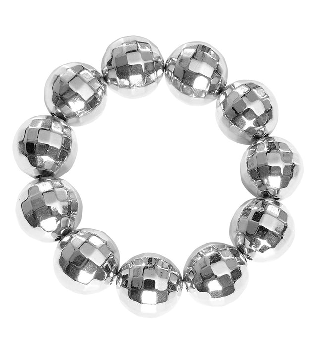 Armband "Discokugel" | Silber - Schmuck Discoparty Kostüm