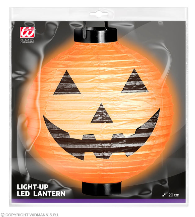 Halloween Deko Laterne "Kürbis" LED 20 cm | Orange
