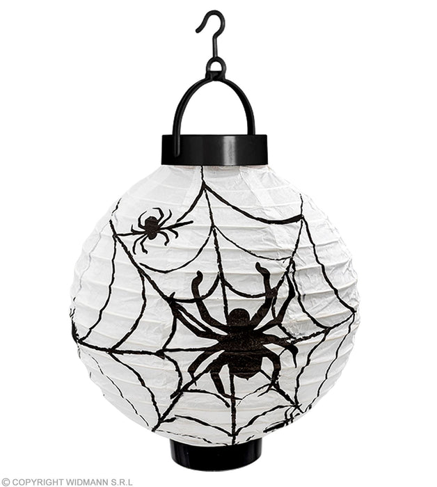 HalloweenDeko Laterne "Spinnennetz" mit LED | 20 cm
