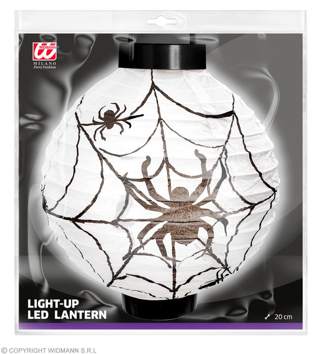 HalloweenDeko Laterne "Spinnennetz" mit LED | 20 cm