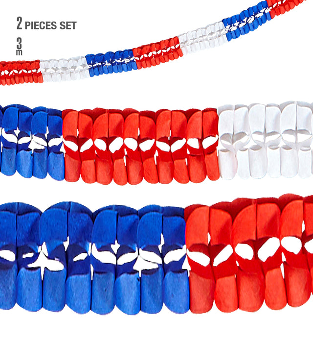 Frankreich Girlande 3 m - Ø 8 cm | 2er Set