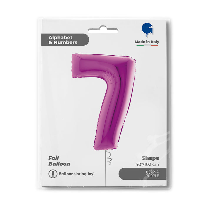 Riesenzahl Folienballon 40"/102cm | Lila #7