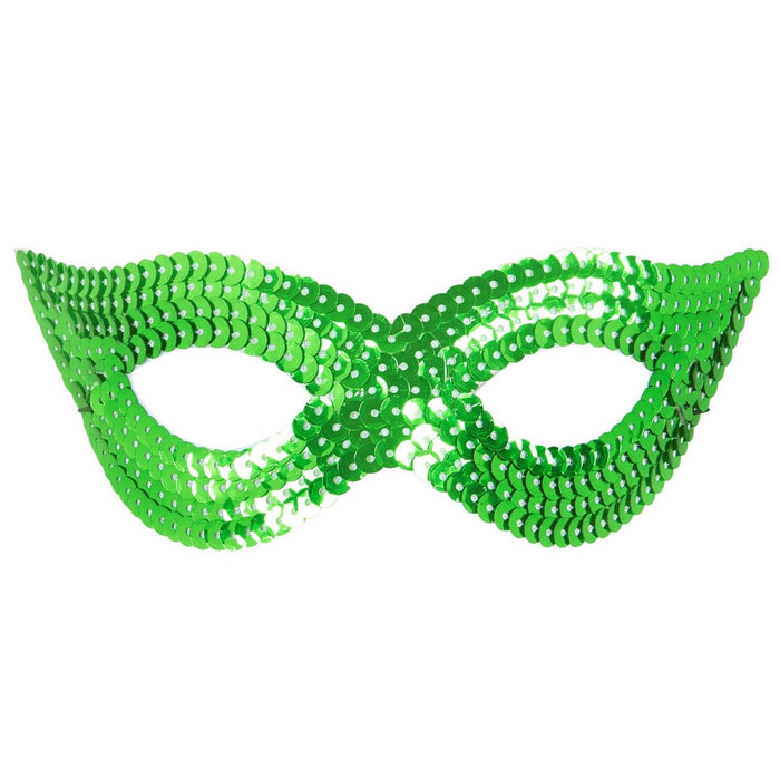Augenmaske mit Pailletten "Katzenauge" - 05912 | Grün