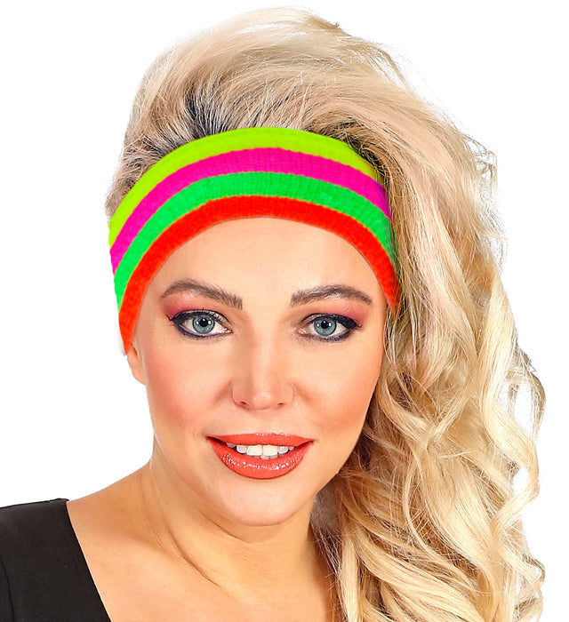 Mehrfarbiges Neon Stirnband | 80er Jahre Disco Kostüm
