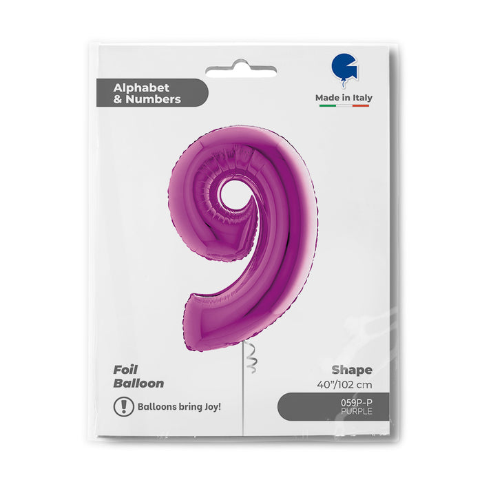 Riesenzahl Folienballon 40"/102cm | Lila #9