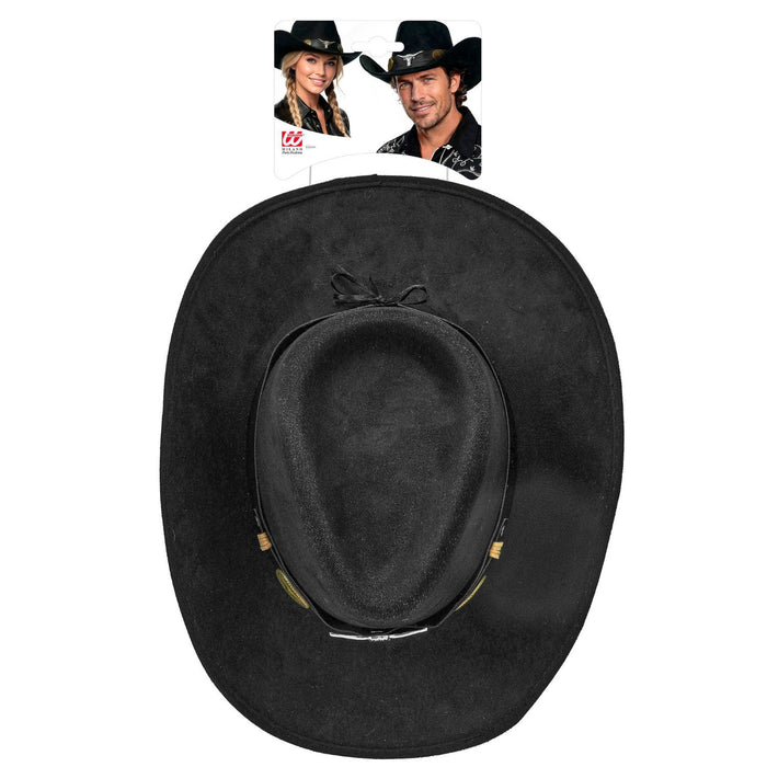 Cowboyhut Dallas Wildlederoptik | Schwarz