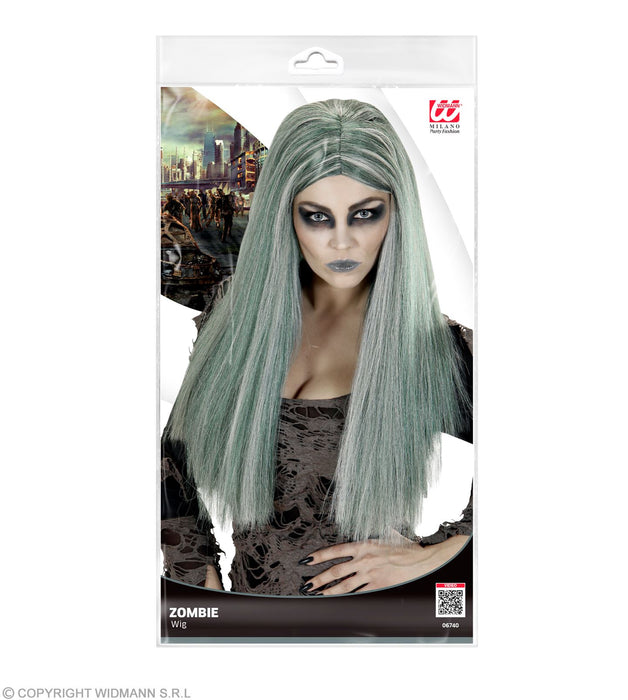 Damen Perücke "Zombie" in Polybag | Grau