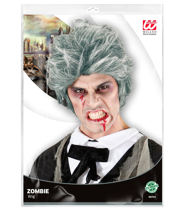 Perücke "Zombie" in Polybag | Grau